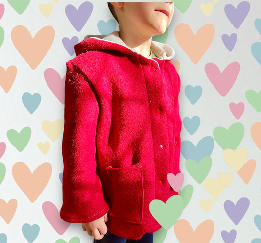 Cappotto Elf 2/5 anni lana e jersey di bamboo