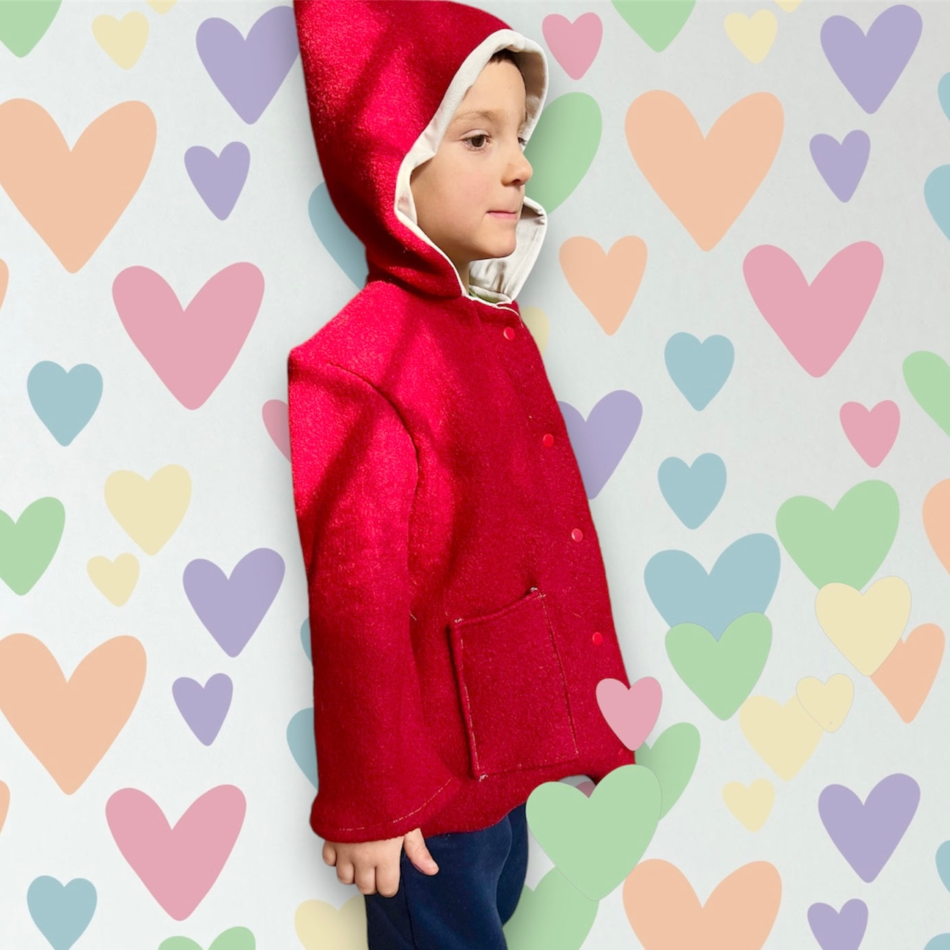 Cappotto Elf 2/5 anni lana e jersey di bamboo