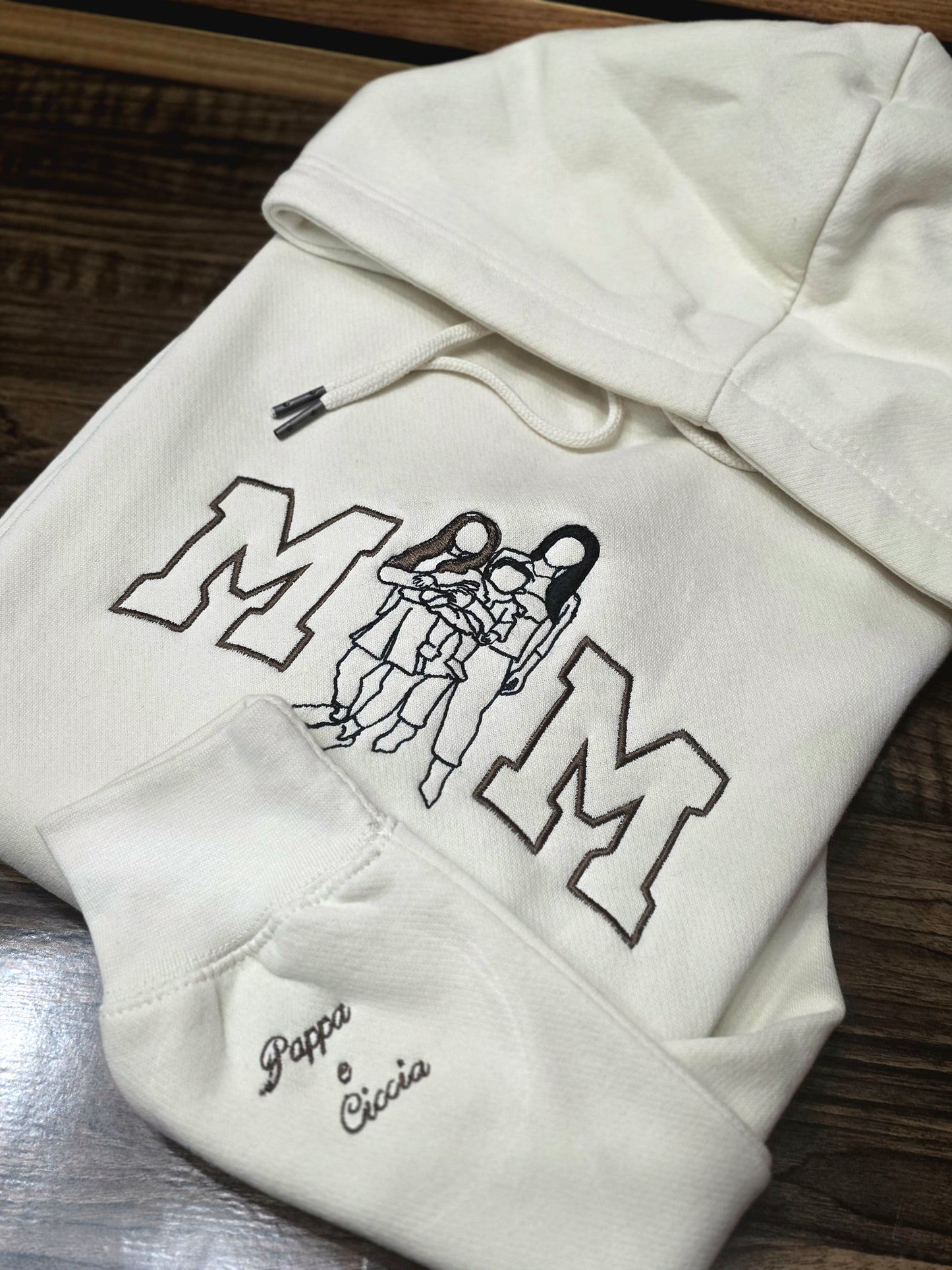 Felpa ricamata mom o dad