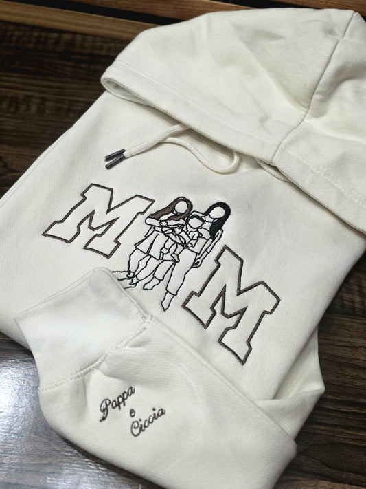 Felpa ricamata mom o dad